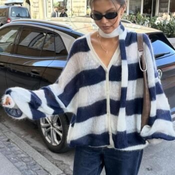 Cozy Stripe Sweater Cardigan