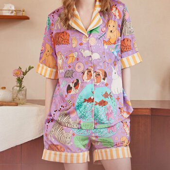 Guinea Pig and Fish Shorts Pajama Set