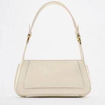Square Faux Patent Finished Shoulder Bag