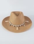 Straw Hat With Shell Tassels