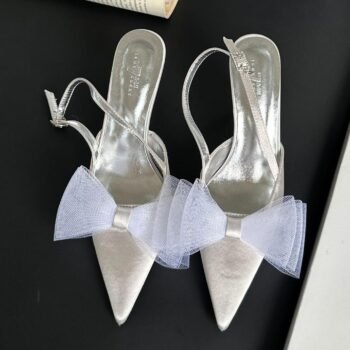 Bow-Embellished Stiletto Sandals
