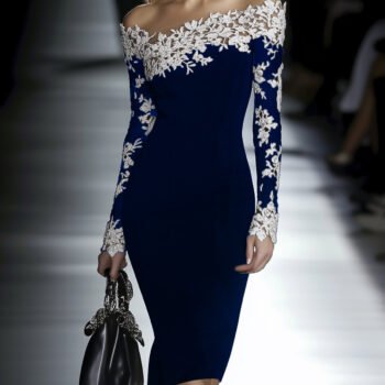 Off Shoulder Lace Patchwork Bodycon Dress