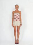 Cream & Red Polka Dot Lace Mini Dress