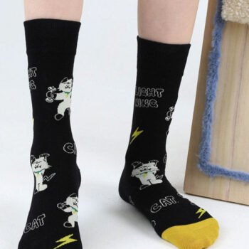 Cute Cartoon Kitty Mid-Calf Socks