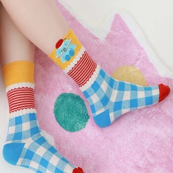 Cute Bear Pudding Pattern Cotton Socks