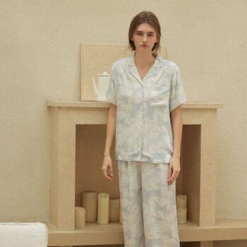 Satin Blossom Floral Print Pajama Set