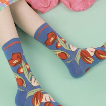 Floral Pattern Cotton Socks