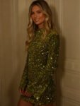 Sequin Luxe Long-Sleeve Mini Dress