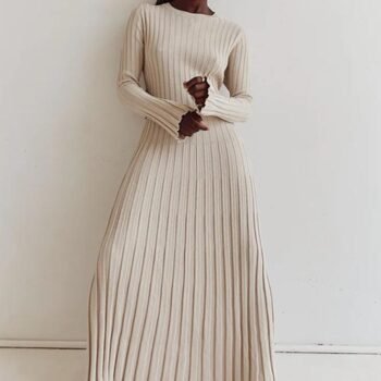 Antonia Rib Flare Maxi Knit Dress