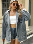 Women¡¯s Loose-Fit Hooded Denim Jacket