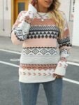 Jacquard Multicolor Patchwork Knit Sweater