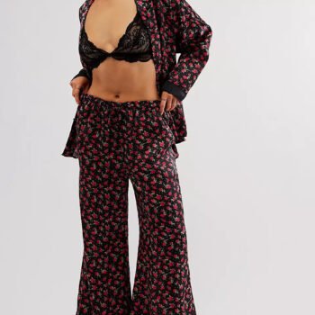Rose Print Pajama Set