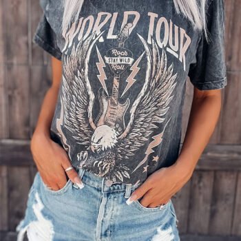 Statement Print Short-Sleeved Top