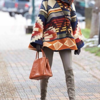 Long Sleeve Hooded Printed Coat
