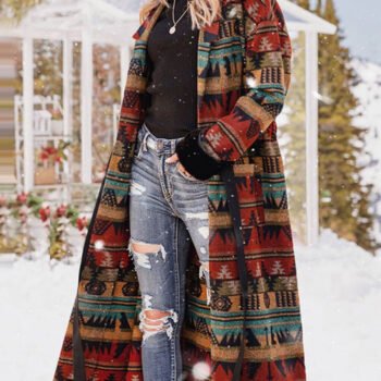 Long Navajo Nordic Lapel Coat