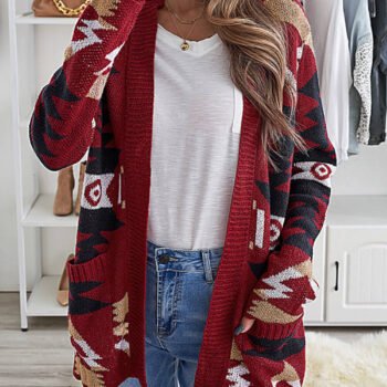 Mid Length Sweater Cardigan Coat