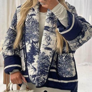 Printed Cotton-Padded Jacket With Double Pockets