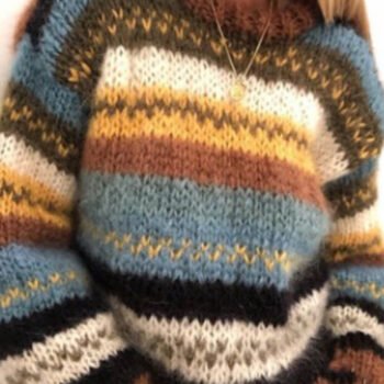 Rainbow Loose Casual Warm Knit Sweater