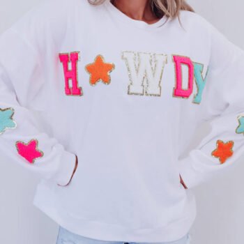Fashion Letter Star Print Sweatshirt