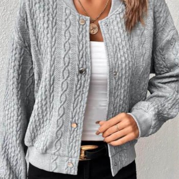 Loose Jacquard Top Baseball Jacket