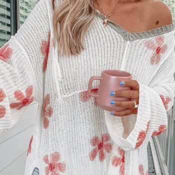 Loose Hooded Pullover Sweater