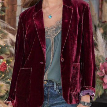 Velvet Cropped Fashion Jacket