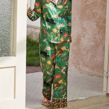 Green Constellation Print Pajama Set