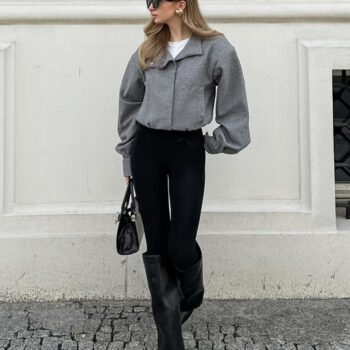 Relaxed Wool Short Jacket