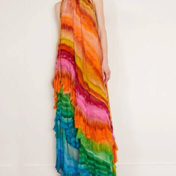 Iris Ruffle Gown in Multi