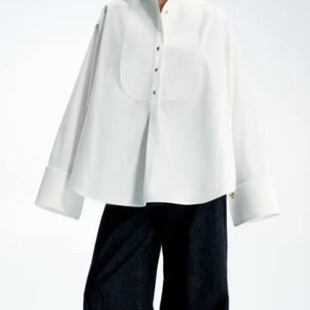 Statement Button Tuxedo Shirt & Fringed Trim Pants