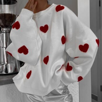 Heart Knit Sweatshirt