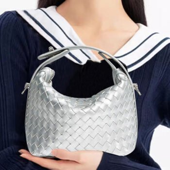 Handwoven Handheld Leather Bag