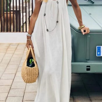 Women's Solid Color Backless Cami Dress