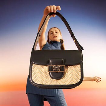 Colorblock Saddle Crossbody Bag