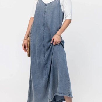 NEWPORT RESERVE I Vintage-Inspired Loose Fit Denim Maxi Dress