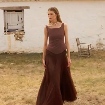 Pleated Bodice Midi Dress