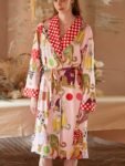 Dressing Leopard Print Silk Robe Set