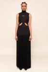 Pleated Cutout Maxi Dress ¨C Bold Elegance in Black