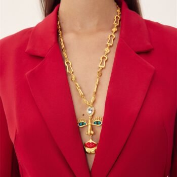 Evil Eyes Retro Face Necklace