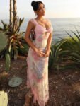 Floral Lace Plunge Maxi Dress