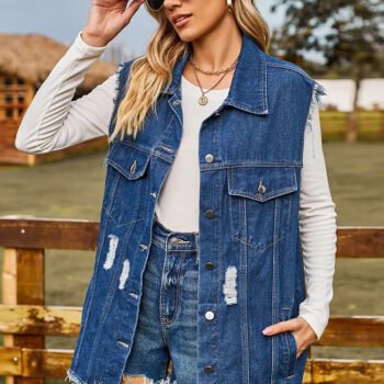 Trendy Summer Denim Vest Sleeveless Top