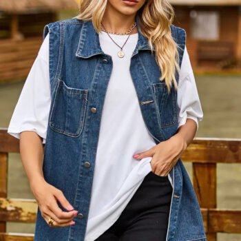 Chic Sleeveless Denim Vest
