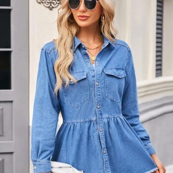 Frayed Hem Denim Shirt