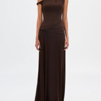Espresso Sisal Mesh Maxi Dress