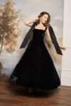 Velvet Strapless Bow Midi Dress