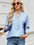 Casual Loose-Fit Lightweight Denim-Look Shirt