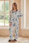 Parrot Print Long-Sleeve Pajama Loungewear Set
