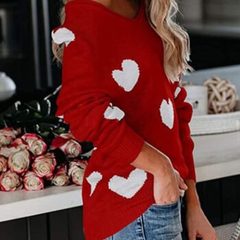 Valentine's Day V-Neck Knit Sweater