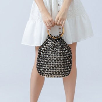 Handcrafted Wooden Bead Barrel Bag