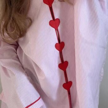 Pink Striped Heart Pajama Set